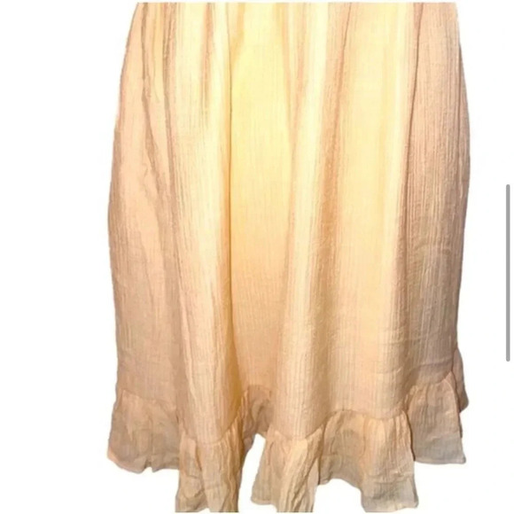 NEW CREAM PEACH GAUZY TIERED LACE"LOVE TREE" DRESS SIZE LARGE - Picture 12 of 14